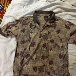Men’s Izod Polo , grey with red floral pattern